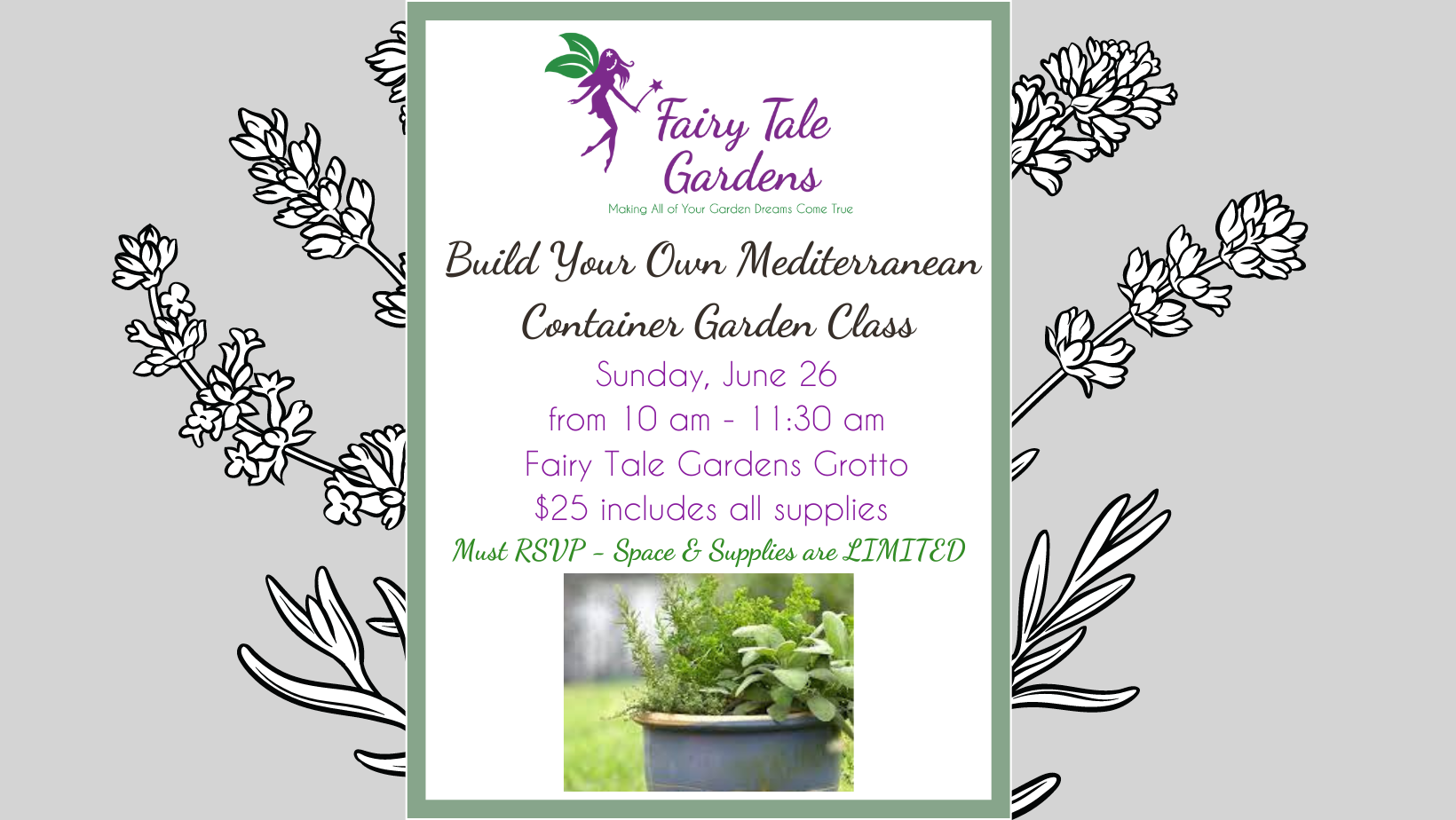 Build Your Own Mediterranean Herb Container Garden Class